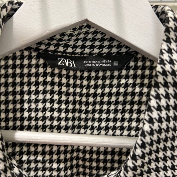 ZARA Trinny Black & White Shirt Blouse Top Size S - Picture 4 of 6